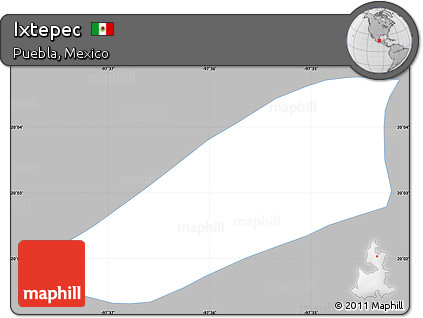 Gray Simple Map of Ixtepec, single color outside