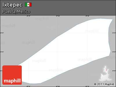 Gray Simple Map of Ixtepec, single color outside