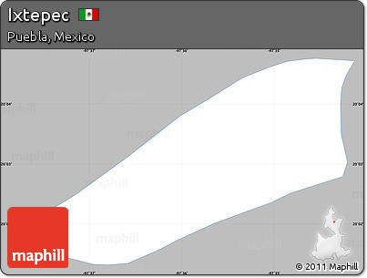 Gray Simple Map of Ixtepec, single color outside