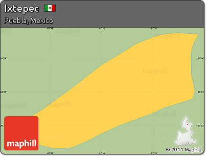 Savanna Style Simple Map of Ixtepec, single color outside