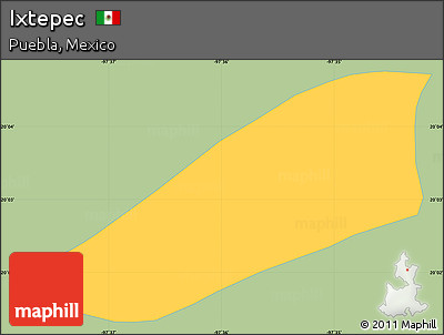 Savanna Style Simple Map of Ixtepec, single color outside