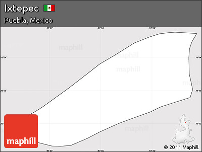Silver Style Simple Map of Ixtepec, cropped outside