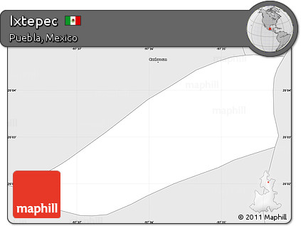 Silver Style Simple Map of Ixtepec