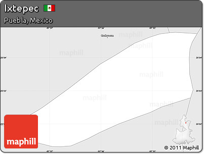 Silver Style Simple Map of Ixtepec