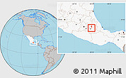 Gray Location Map of San Andres Cholula, highlighted country