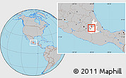 Gray Location Map of San Andres Cholula, highlighted parent region