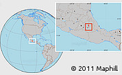Gray Location Map of San Andres Cholula