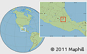 Savanna Style Location Map of San Andres Cholula