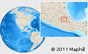 Shaded Relief Location Map of San Andres Cholula