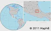 Gray Location Map of San Miguel Xoxtla