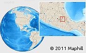 Shaded Relief Location Map of San Miguel Xoxtla
