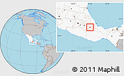 Gray Location Map of Tehuacan, highlighted country