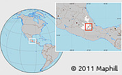 Gray Location Map of Tehuacan, highlighted parent region