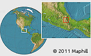 Satellite Location Map of Tehuacan