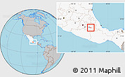 Gray Location Map of Teopantlan, highlighted country