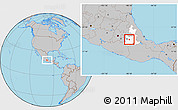 Gray Location Map of Teopantlan, highlighted parent region