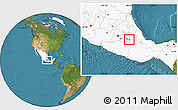 Satellite Location Map of Teopantlan, highlighted country