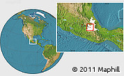 Satellite Location Map of Teopantlan, highlighted parent region