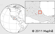 Blank Location Map of Tepango de Rodriguez, highlighted country