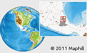 Physical Location Map of Tepango de Rodriguez, highlighted country, highlighted parent region