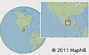 Savanna Style Location Map of Tepango de Rodriguez, highlighted parent region, within the entire country, hill shading