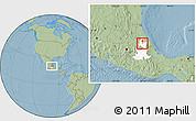 Savanna Style Location Map of Tepango de Rodriguez, highlighted parent region, hill shading