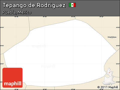 Classic Style Simple Map of Tepango De Rodriguez