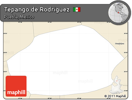 Classic Style Simple Map of Tepango De Rodriguez