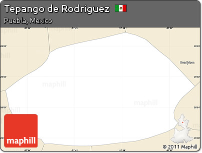 Classic Style Simple Map of Tepango De Rodriguez