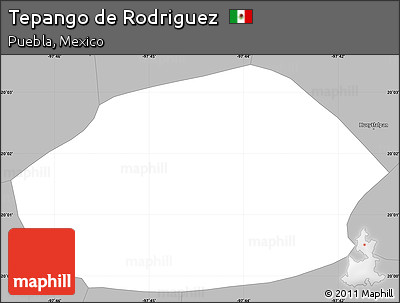 Gray Simple Map of Tepango De Rodriguez