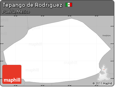 Gray Simple Map of Tepango De Rodriguez