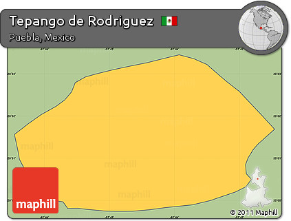 Savanna Style Simple Map of Tepango De Rodriguez, cropped outside