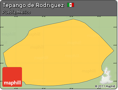 Savanna Style Simple Map of Tepango De Rodriguez, cropped outside
