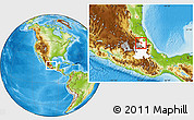 Physical Location Map of Zacatlan, highlighted parent region