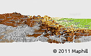 Physical Panoramic Map of Zacatlan