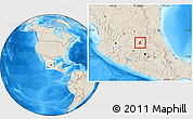 Shaded Relief Location Map of El Marques