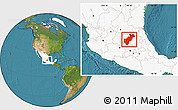 Satellite Location Map of Queretaro, highlighted country