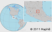 Gray Location Map of Tequisquiapan