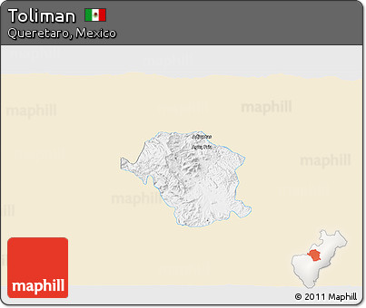 Classic Style 3D Map of Toliman, single color outside