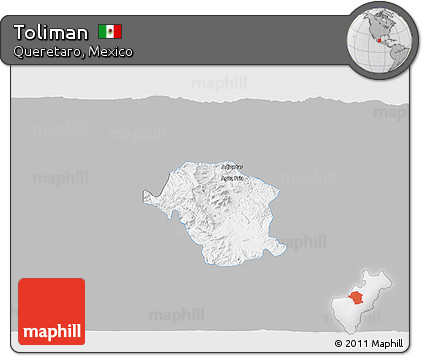 Gray 3D Map of Toliman, single color outside