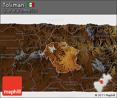 Physical 3D Map of Toliman, darken