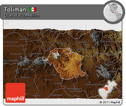 Physical 3D Map of Toliman, darken