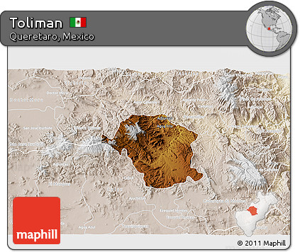 Physical 3D Map of Toliman, lighten