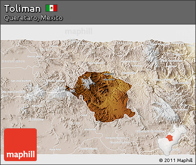 Physical 3D Map of Toliman, lighten