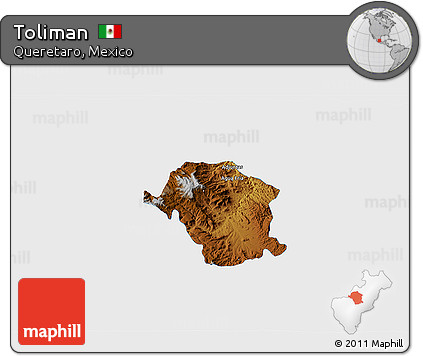 Physical 3D Map of Toliman, single color outside