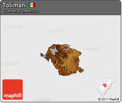 Physical 3D Map of Toliman, single color outside