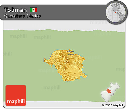 Savanna Style 3D Map of Toliman, single color outside