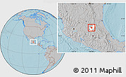 Gray Location Map of Toliman, highlighted parent region, hill shading
