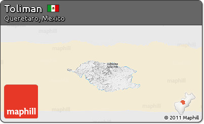 Classic Style Panoramic Map of Toliman, single color outside