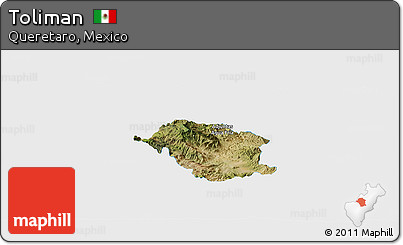 Satellite Panoramic Map of Toliman, single color outside